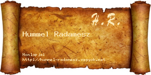 Hummel Radamesz névjegykártya